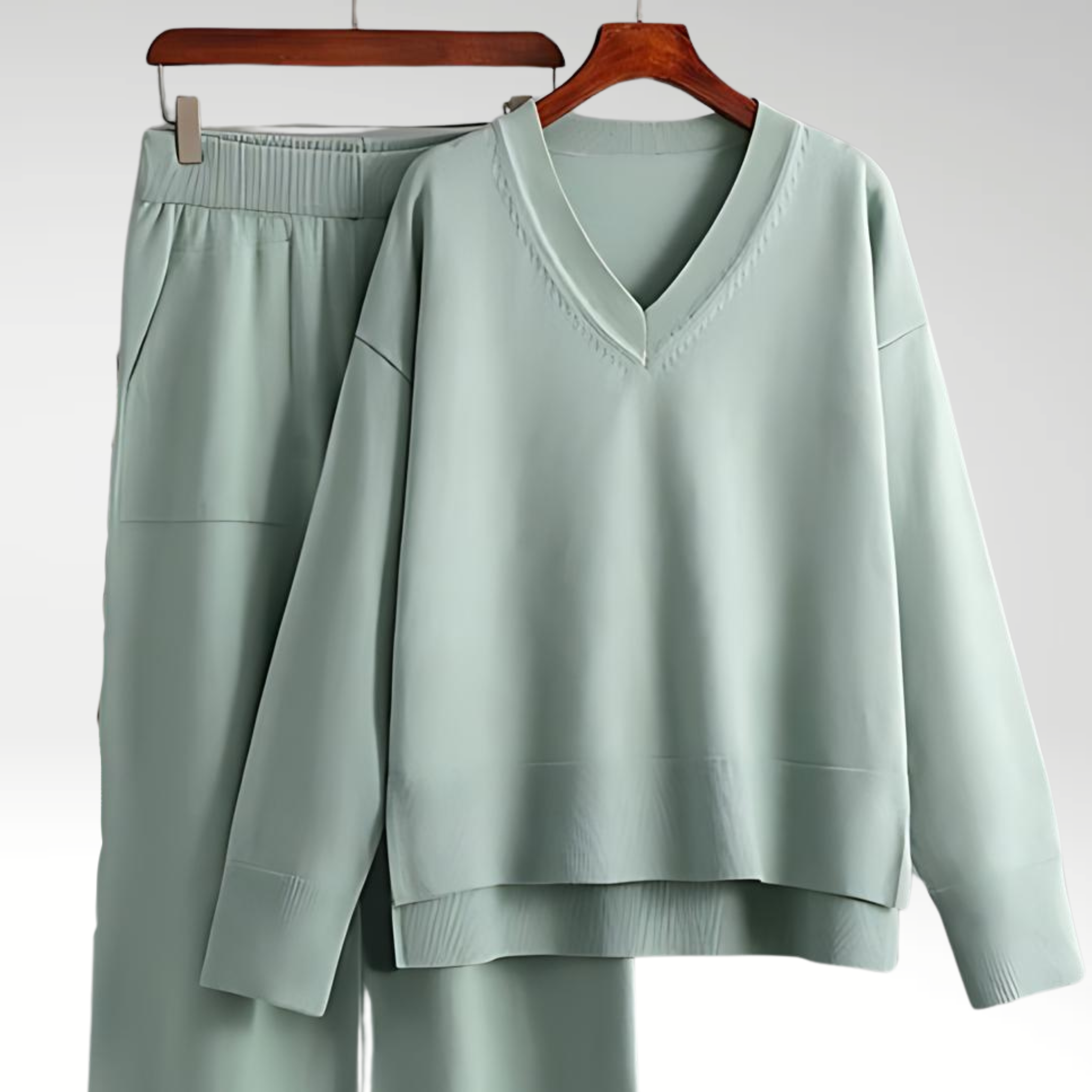Jade™ | Luxury Two-Piece V-Neck Set