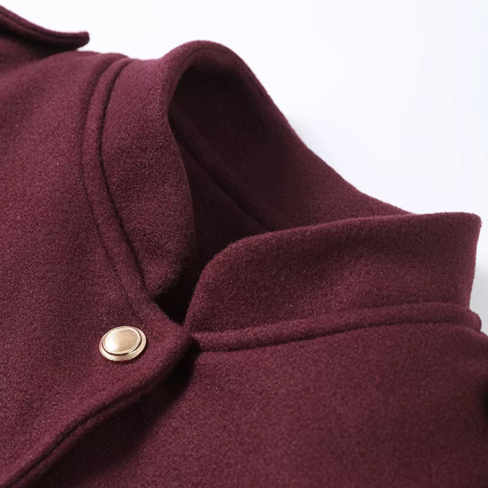 Naomi™ | Burgundy Single-Breasted Jacket