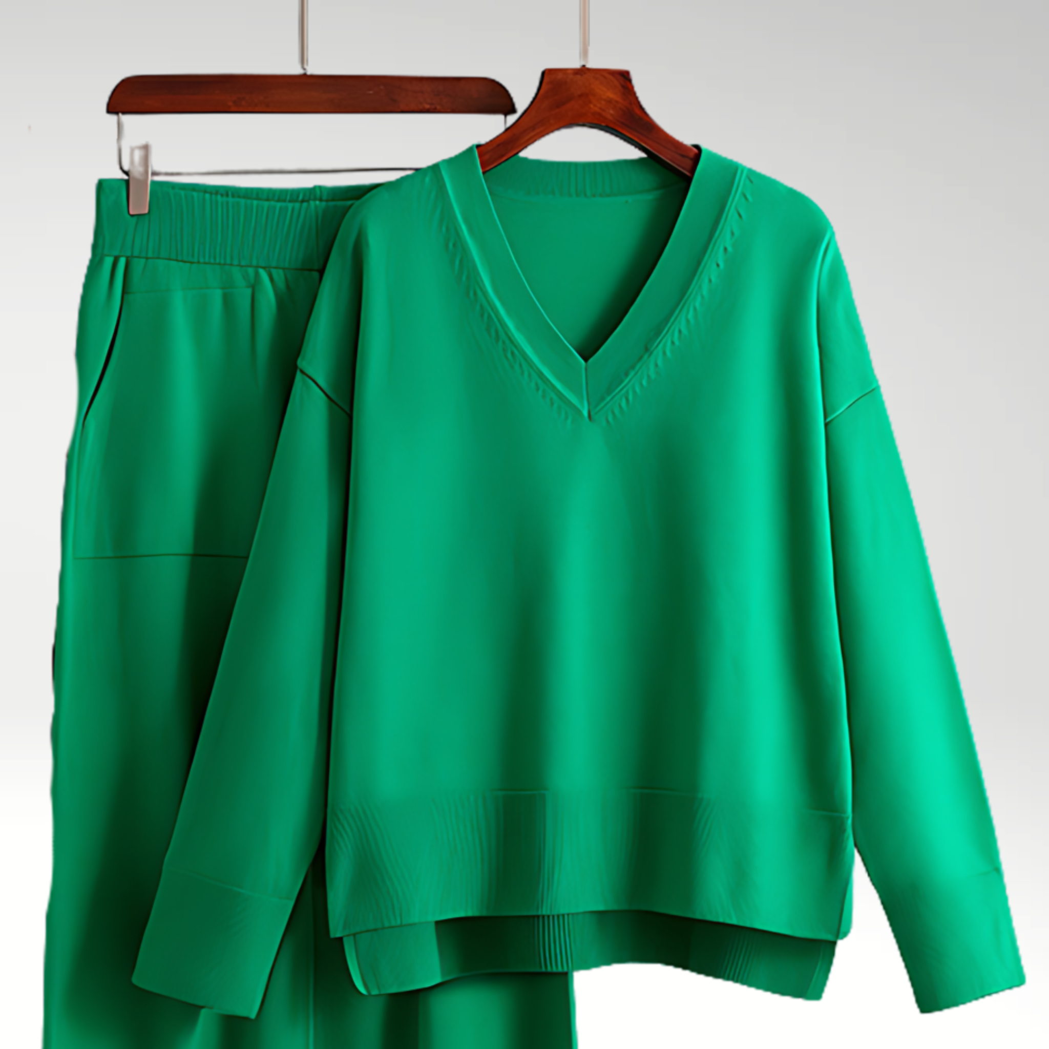 Jade™ | Luxury Two-Piece V-Neck Set