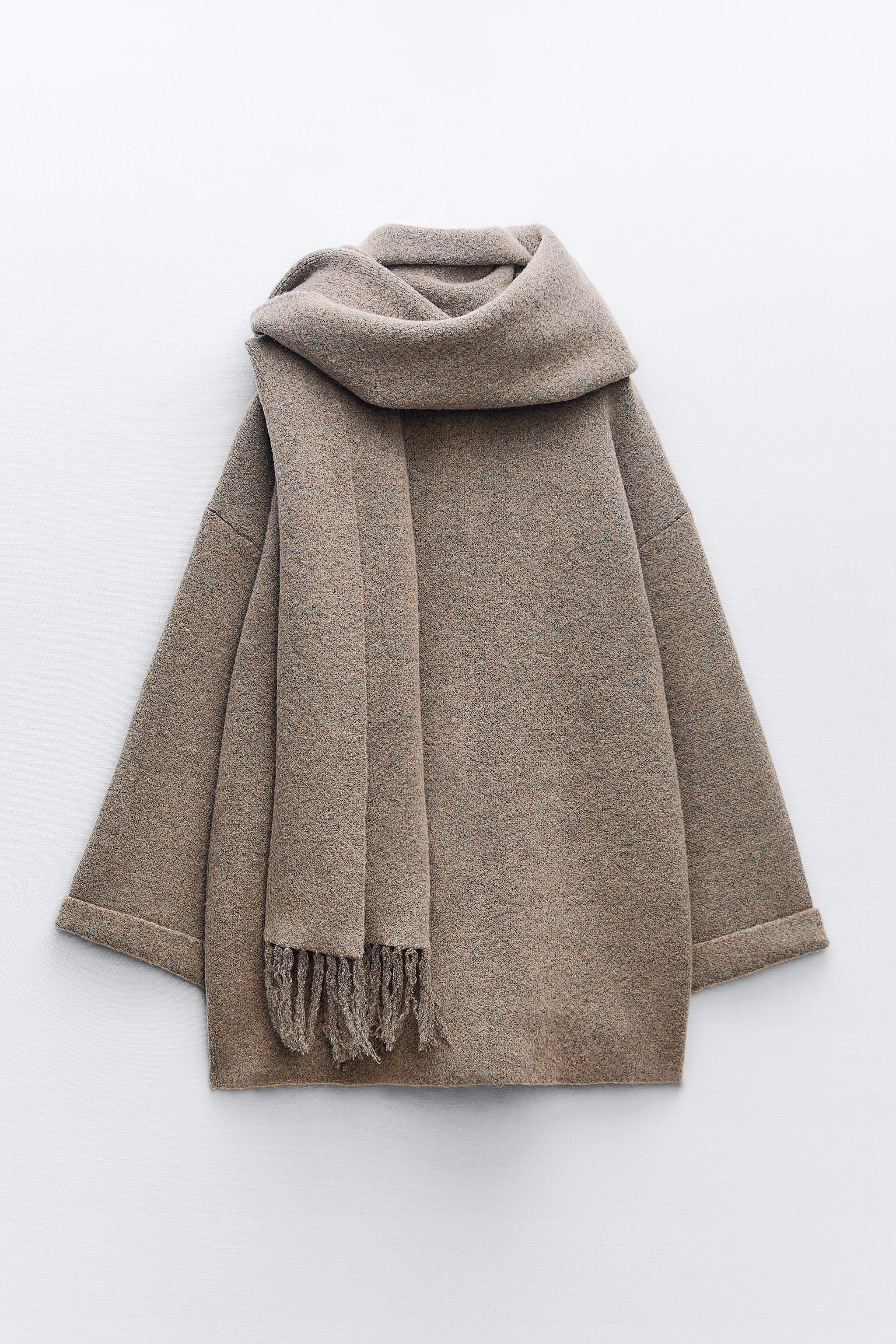 Rose™ | Short Knit Coat with Scarf